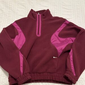 Nike Burgundy & Magenta Half-Zip Fleece Pullover